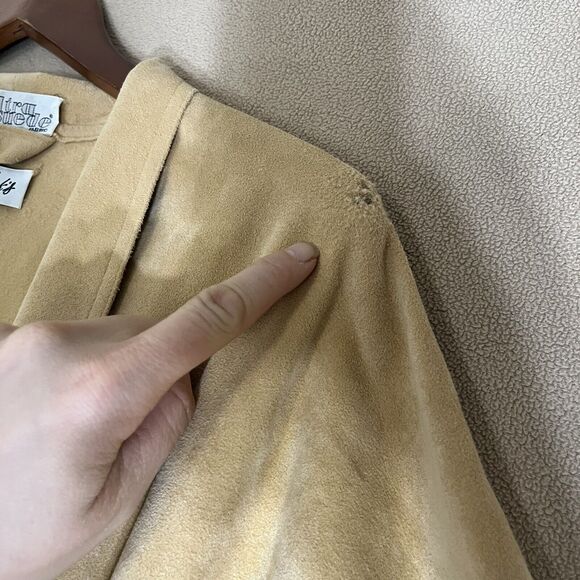 Vintage Bullocks Skinner Ultra Suede Brown Kimono Style Robe Loungewear FLAW VTG - Picture 3 of 6